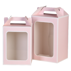 Pink Window Box | Gift Boxes With Handle Pink Window Box | Gift Boxes With Handle